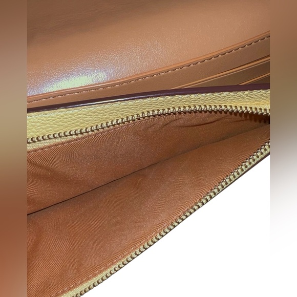 Coach Hayden Foldover Crossbody Yellow Clutch w/ Prairie Rivets - Picture 10 of 14